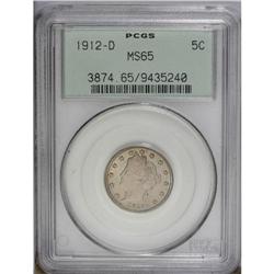 1912-D 5C MS65 PCGS. Boldly struck with amazingly clea