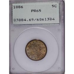 1886 5C PR65 PCGS. The 1886 is a low total mintage dat