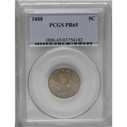 1888 5C PR65 PCGS. An elegant-looking Gem proof, with