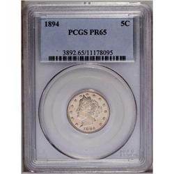 1894 5C PR65 PCGS. A sharp impression with light cameo