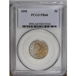 1898 5C PR66 PCGS. Attractive powder-blue and gold-ora