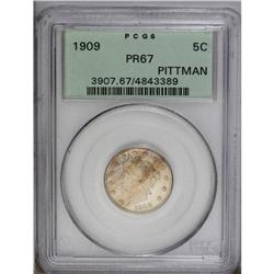 1909 5C PR67 PCGS. Ex: Pittman. Whispers of tan color