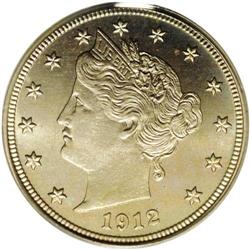 1912 5C PR67 Cameo PCGS. Nicely contrasted with surfac