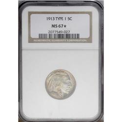 1913 5C Type One MS67 S NGC. Lilac, gold, and powder-