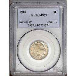 1918 5C MS65 PCGS. Lustrous, well preserved surfaces a