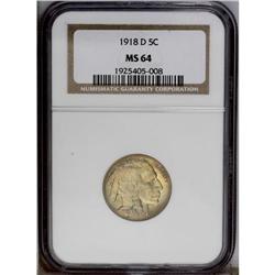 1918-D 5C MS64 NGC. This is an important opportunity f