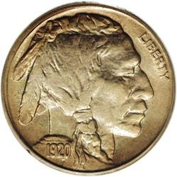 1920-S 5C MS64 PCGS. Lime-green obverse toning and oli