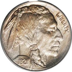 1921-S 5C MS64 PCGS. A sharply struck and fully lustro