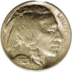 1923-S 5C MS64 PCGS. Both sides have even slate-gray c