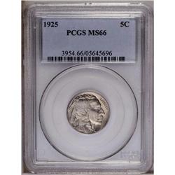 1925 5C MS66 PCGS. An outstanding early Buffalo and pe