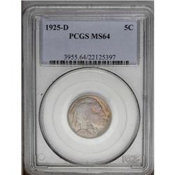 1925-D 5C MS64 PCGS. Golden-tan, steel-blue, and cranb