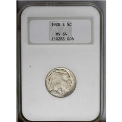 1928-S 5C MS64 NGC. A scarcer S-mint from the 1920s an