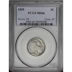 1929 5C MS66 PCGS. Well struck except above the knot i