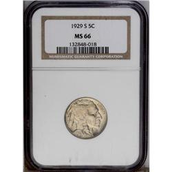1929-S 5C MS66 NGC. A frosty Gem example with brillian