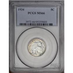 1934 5C MS66 PCGS. The left borders exhibit bright ros