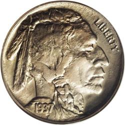 1937-D 5C Three-Legged MS62 NGC. A satiny, key date Bu