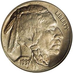 1937-D 5C Three-Legged MS62 NGC. Fully lustrous with l