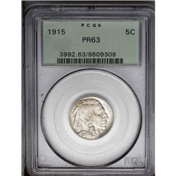 1915 5C PR63 PCGS. The matte surfaces are gray-brillia