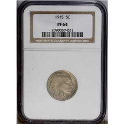 1915 5C PR64 NGC. Streaky golden toning adorns both si