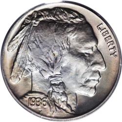 1936 5C Type One--Satin Finish PR67 PCGS. Lovely sky-b