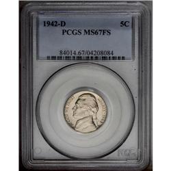1942-D 5C MS67 Full Steps PCGS. Essentially untoned su