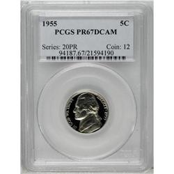1955 5C PR67 Deep Cameo PCGS. A remarkable example wit