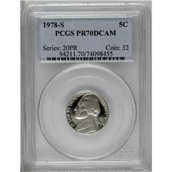 1978-S 5C PR70 Deep Cameo PCGS. Heavily frosted, exqui