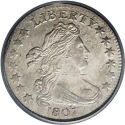 1807 10C MS61 PCGS. JR-1, R.2. A comparatively high 16 1807[10C] MS61 PCGS.