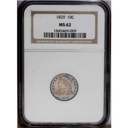 1829 10C Small 10C MS62 NGC. JR-7, R.1. Cherry-red cen 1829[10C] Small 10C MS62 NGC.
