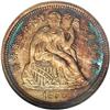 Image 1 : 1856 10C Small Date MS66 NGC. Richly toned in cascadin 1856[10C] Small Date MS66 NGC.