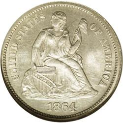 1864 10C MS65 NGC. The removal of silver coins from ac 1864[10C] MS65 NGC.