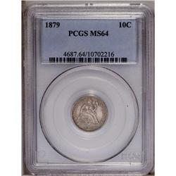 1879 10C MS64 PCGS. Greer-101. Attributable by noticea 1879[10C] MS64 PCGS.
