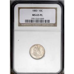 1883 10C MS65 Prooflike NGC. Toned with a dusting of l 1883[10C] MS65 Prooflike NGC.