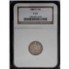 Image 1 : 1885-S 10C Fine 15 NGC. An important rarity among the 1885-S[10C] Fine 15 NGC.
