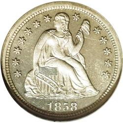 1858 10C PR64 NGC. Ex: Richmond Collection. A frosty w 1858[10C] PR64 NGC.