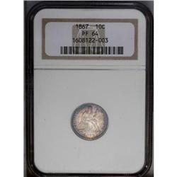 1867 10C PR64 NGC. A lovely near-Gem proof with rich l 1867[10C] PR64 NGC.