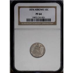 1874 10C Arrows PR64 NGC. One of 700 proofs struck for 1874[10C] Arrows PR64 NGC.