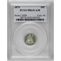 1879 10C PR63 Cameo PCGS. Appealing for the pearl-whit 1879[10C] PR63 Cameo PCGS.