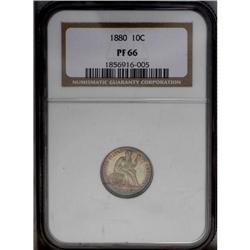 1880 10C PR66 NGC. A remarkable Premium Gem proof exam 1880[10C] PR66 NGC.