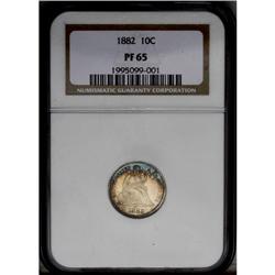 1882 10C PR65 NGC. Most of the obverse of this Gem pro 1882[10C] PR65 NGC.