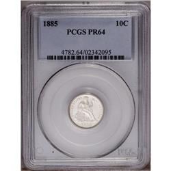 1885 10C PR64 PCGS. Sharply struck with an untoned, un 1885[10C] PR64 PCGS.