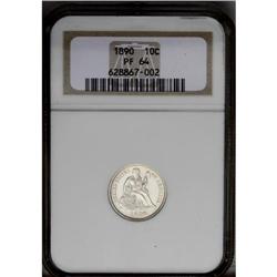 1890 10C PR64 NGC. The design elements are sharply bro 1890[10C] PR64 NGC.