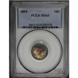 1894 10C MS65 PCGS. An intensely toned example of this 1894[10C] MS65 PCGS.