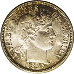 1895-S 10C MS64 PCGS. Scarce in all grades, the 1895-S 1895-S[10C] MS64 PCGS.