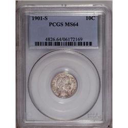 1901-S 10C MS64 PCGS. Less than 600,000 pieces were st 1901-S[10C] MS64 PCGS.