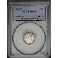 1902-O 10C MS64 PCGS. This is a wonderful near-Gem exa 1902-O[10C] MS64 PCGS.