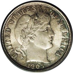 1905-O 10C MS66 PCGS. Satiny and liberally frosted wit 1905-O[10C] MS66 PCGS.