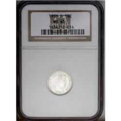 1906-D 10C MS65 NGC. A thoroughly lustrous and virtual 1906-D[10C] MS65 NGC.