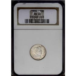 1909 10C MS65 NGC. Sultry, shimmering surfaces on whic 1909[10C] MS65 NGC.