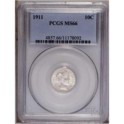 1911 10C MS66 PCGS. This Premium Gem is sharply struck 1911[10C] MS66 PCGS.